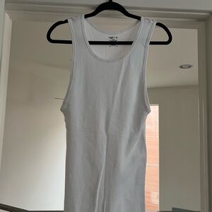 Jockey Ribbed White Tank Top